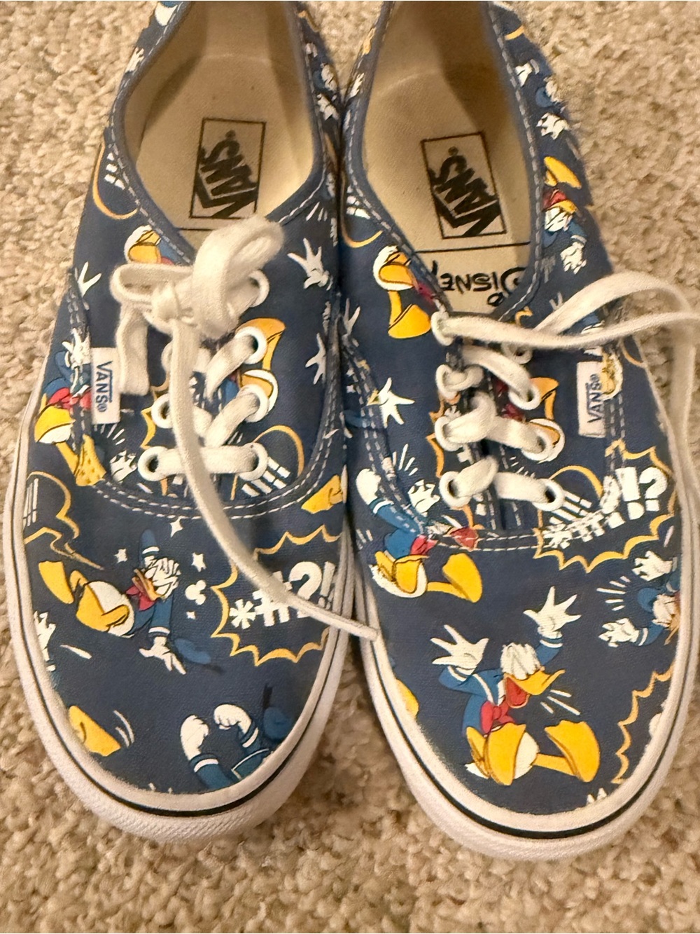 Vans Donald Duck Navy Canvas Lace-Up Shoes